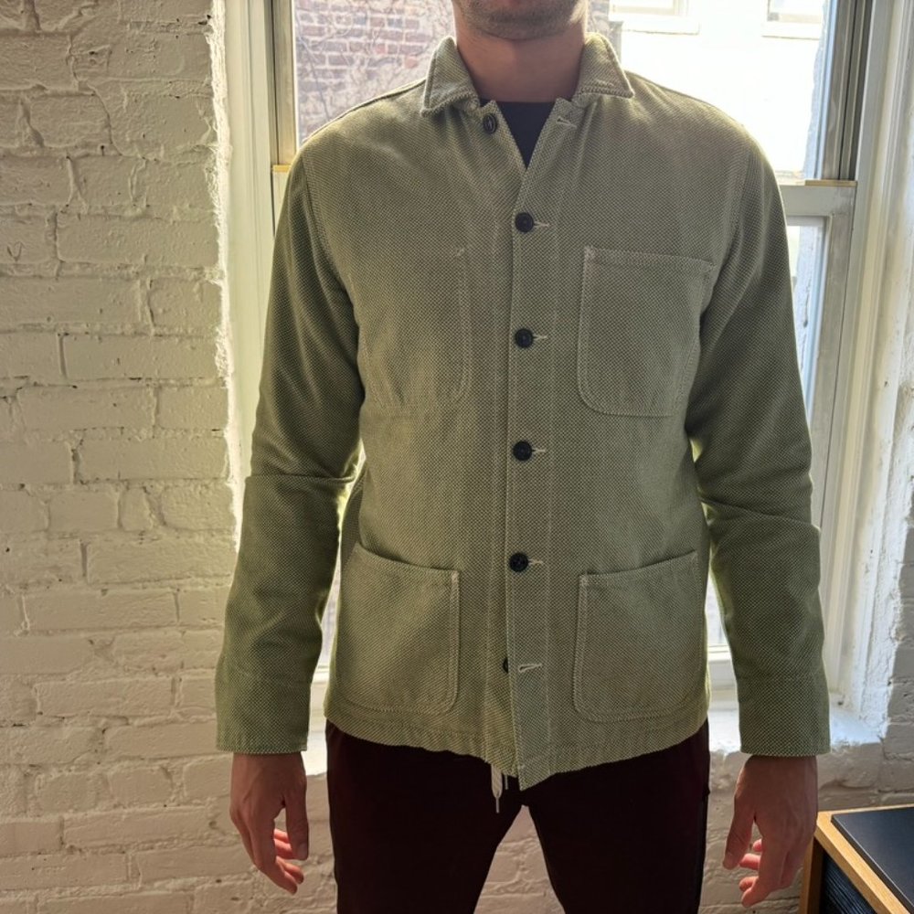 Hiroshi Kato Green Sashiko Chore Coat (Large) - Picture 3 of 5